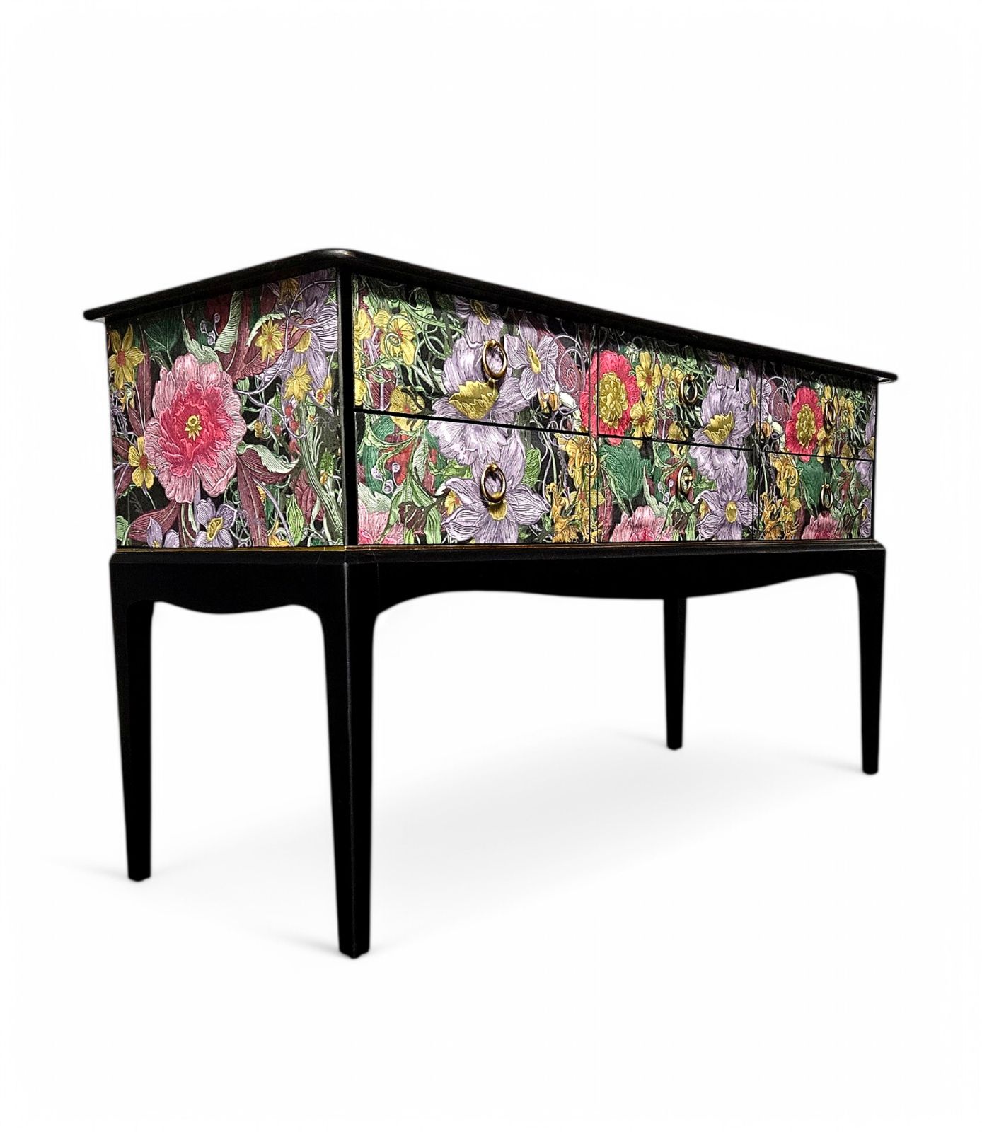 Luxury Vintage Sideboard/ Chest Of Drawers With Timorous Beasties Berkley Blooms photo vinterior