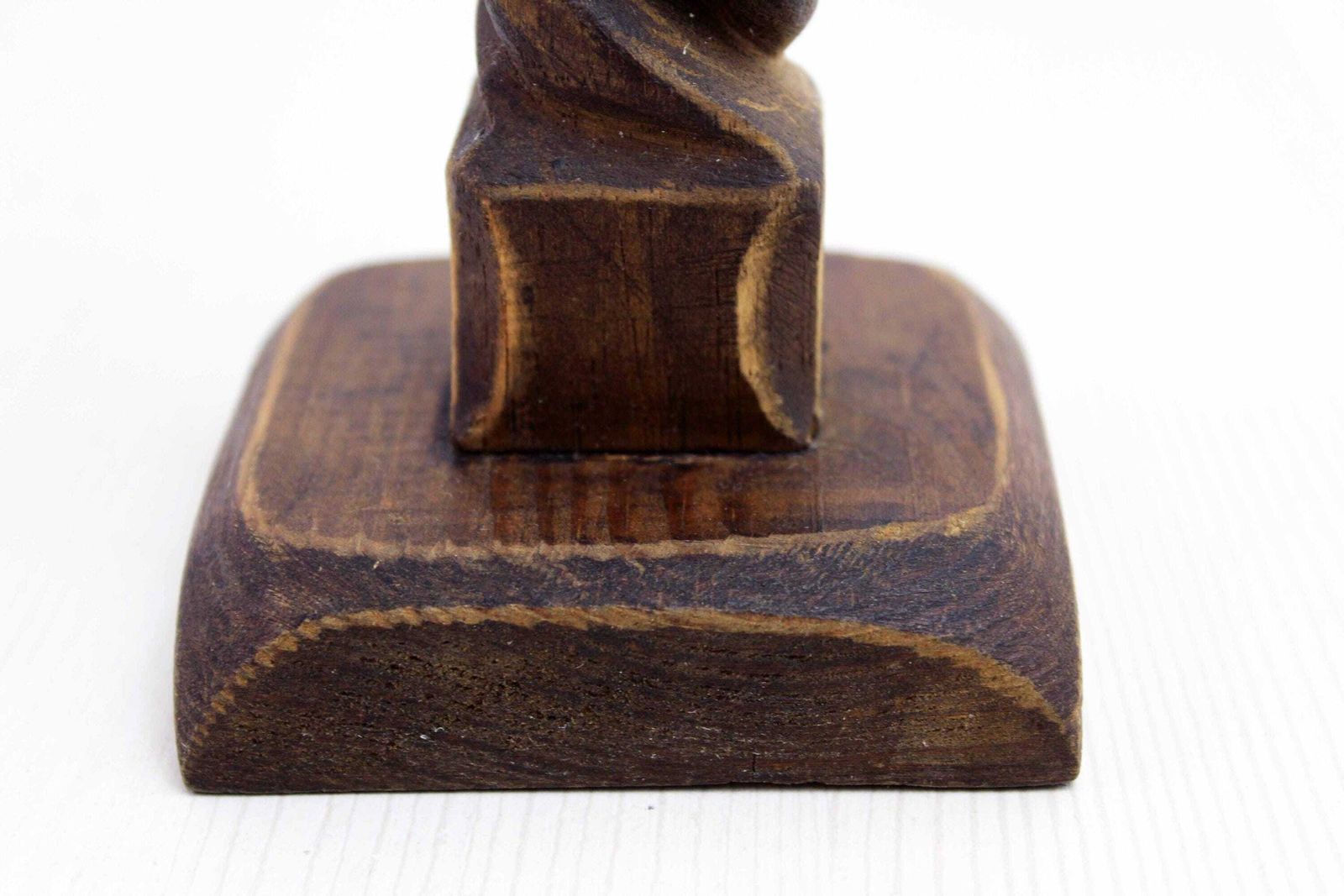 Elegant Handcrafted Turned Wooden Candle Holder, France 1950 photo buy