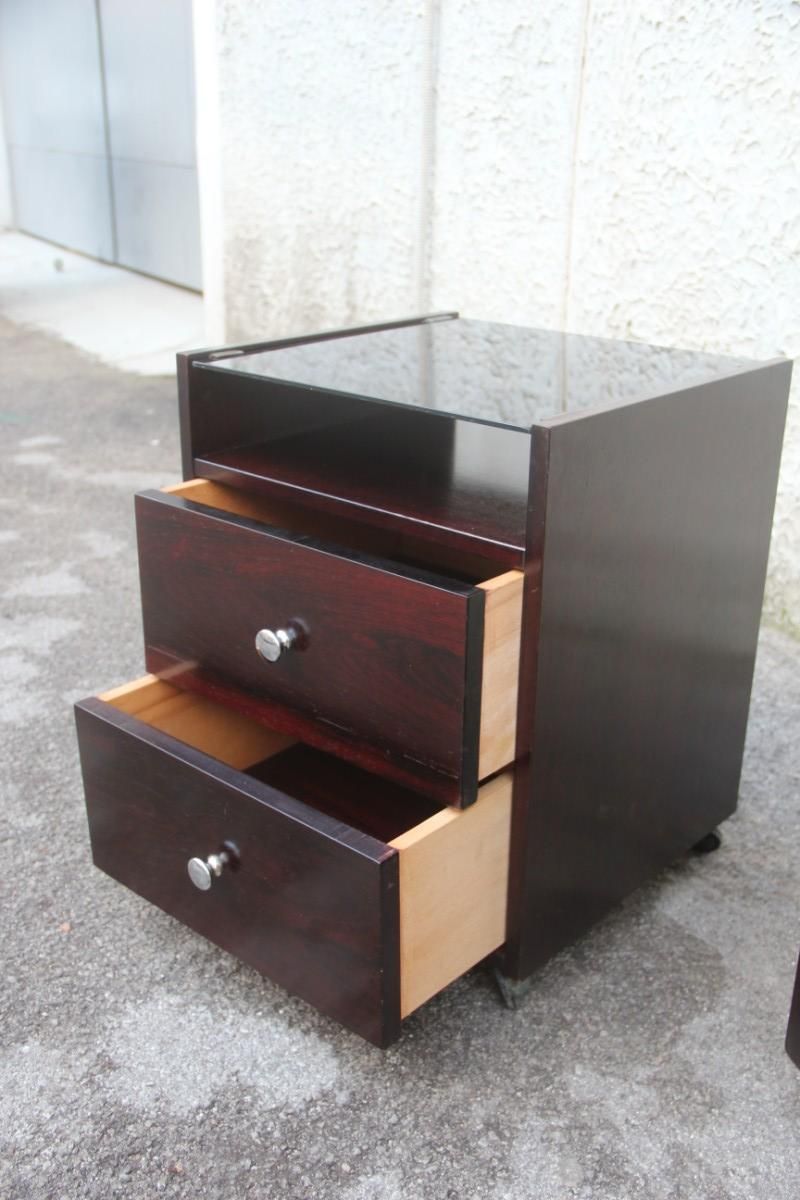 Furniture Pair Of Nightstands Carlo De Carli, 1960 For Sormani Italian Design Rosewood photo