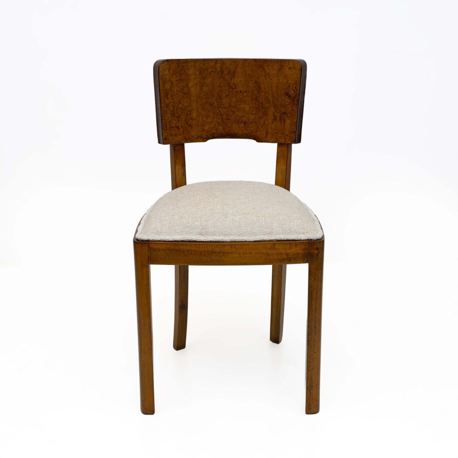 Six Of Art Deco Italian Walnut Dining Chairs, 1930s photo Furniture