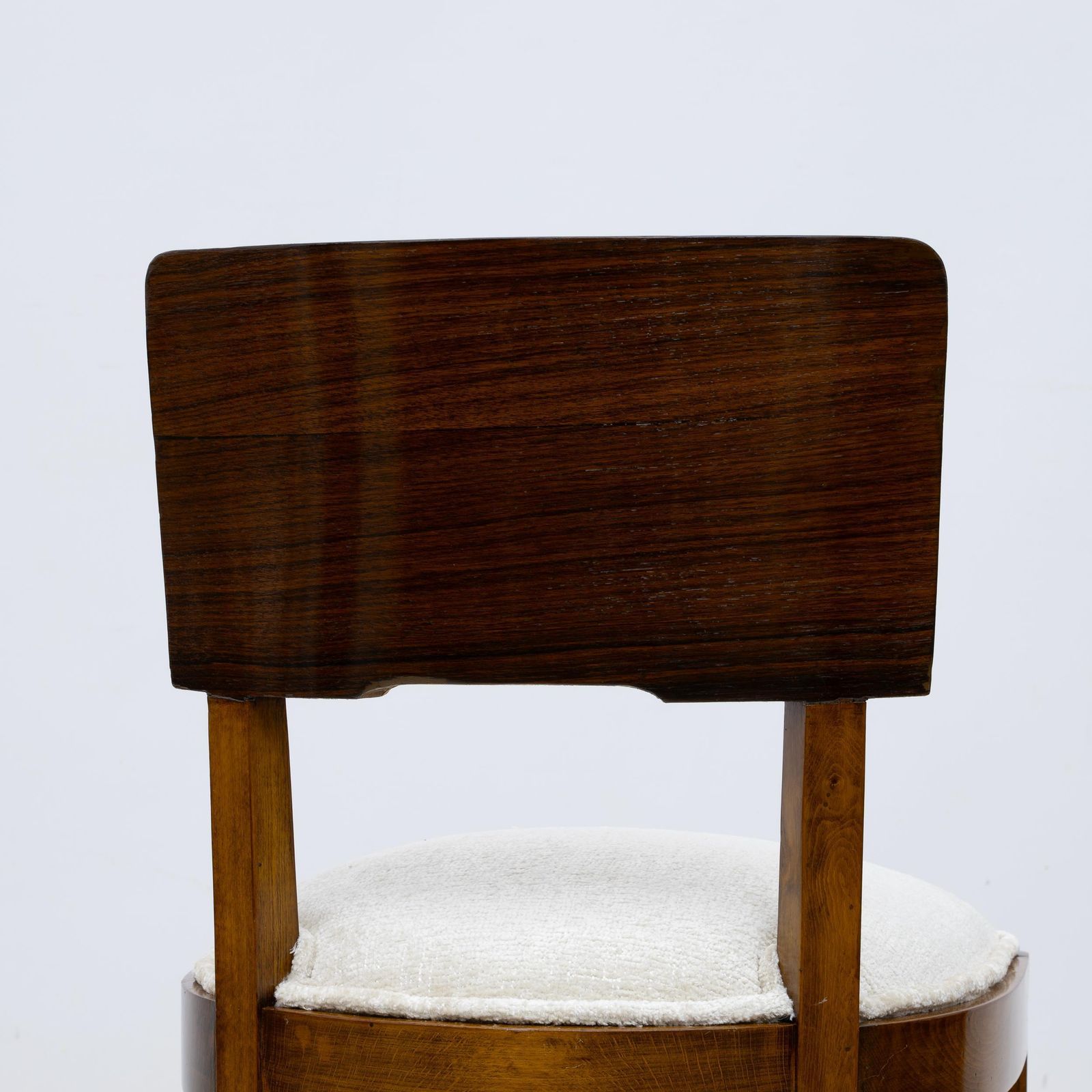 photo for sale Six Of Art Deco Italian Walnut Dining Chairs, 1930s
