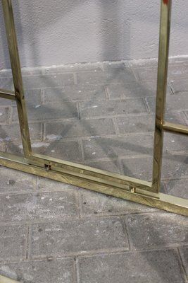 Furniture Golden Metal Shelf Attributed To Renato Zevi, Italy, 1970s photo