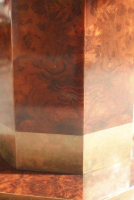 photo furniture Burl Lacquer And Brass Dining Table By Jean Claude Mahey For Maison Roméo, 1970s