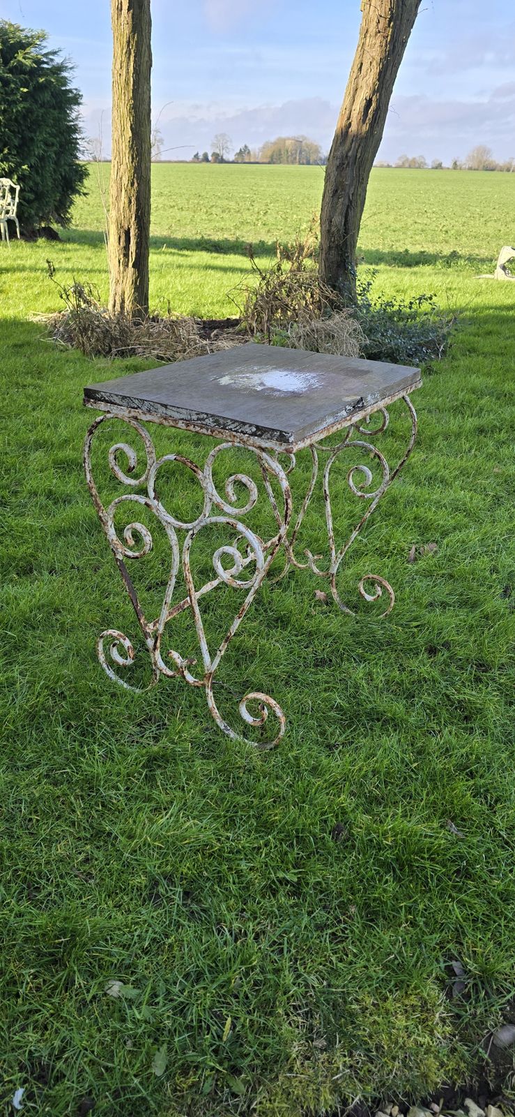 Antique Strapp Work Garden Table