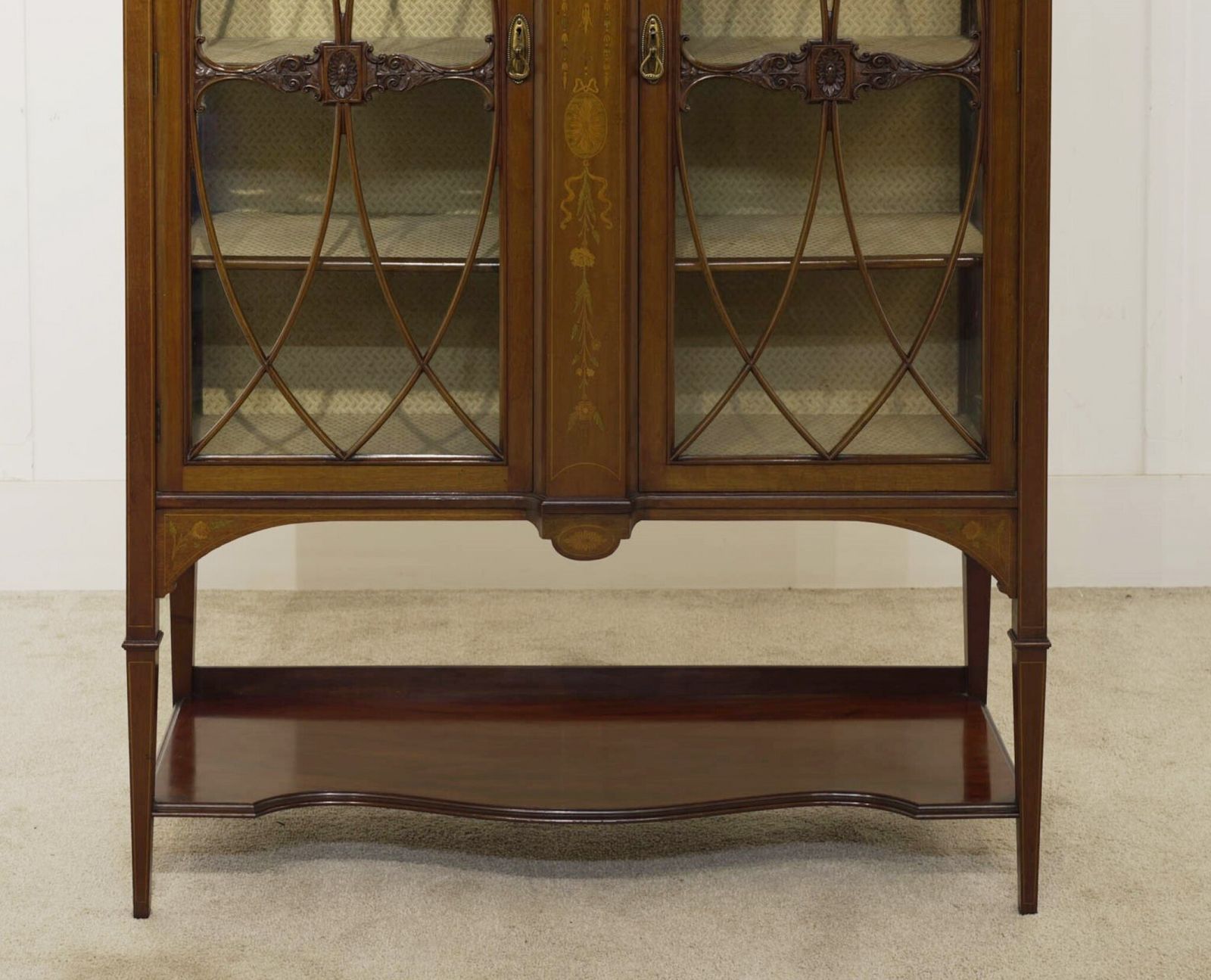 Edwardian Sheraton Display Cabinet Mahogany Inlay 1900 photo buy