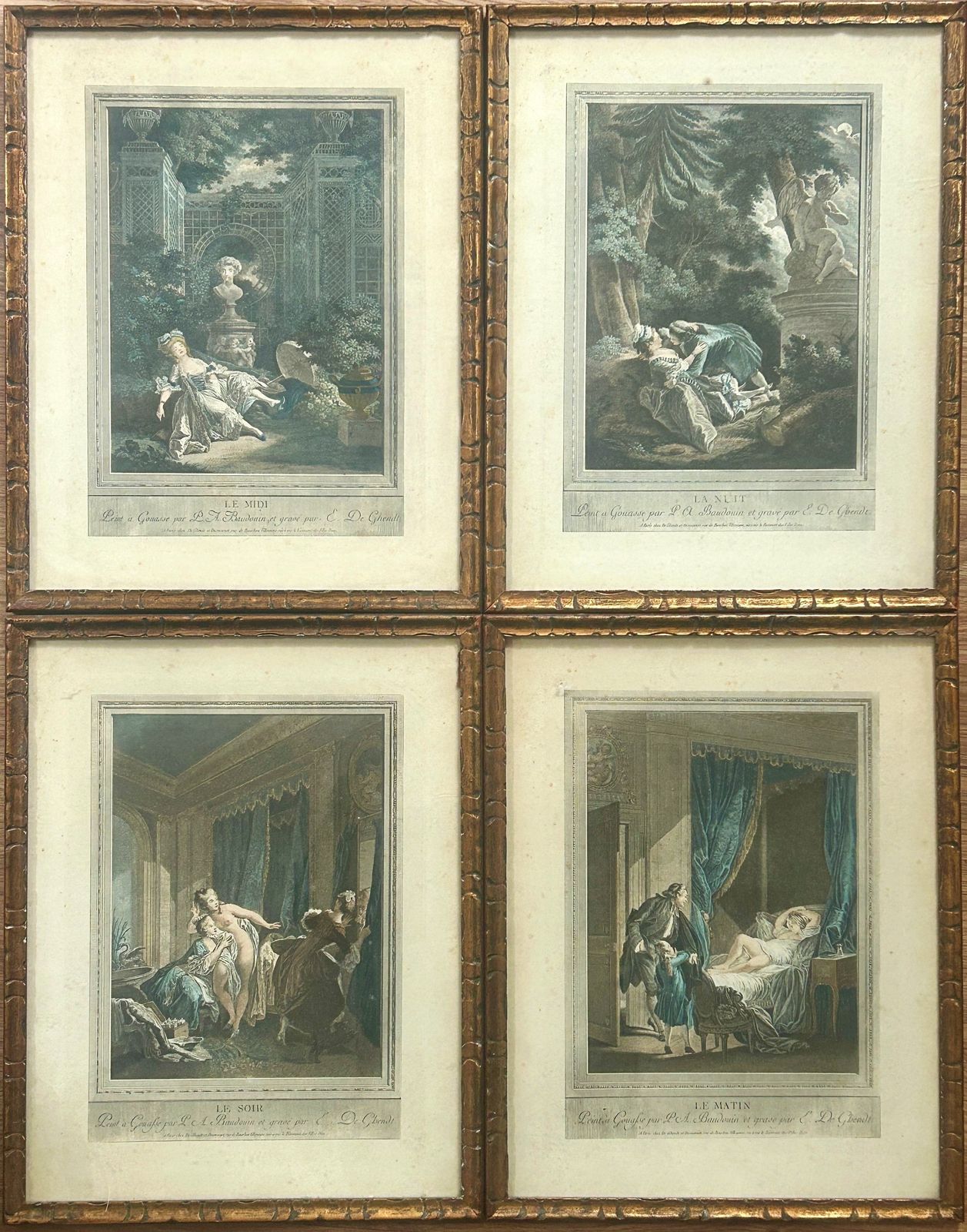 4 Antique French Rococo Erotic Prints After Emmanuel De Ghendt & Pierre Antoine Baudouin photo furniture