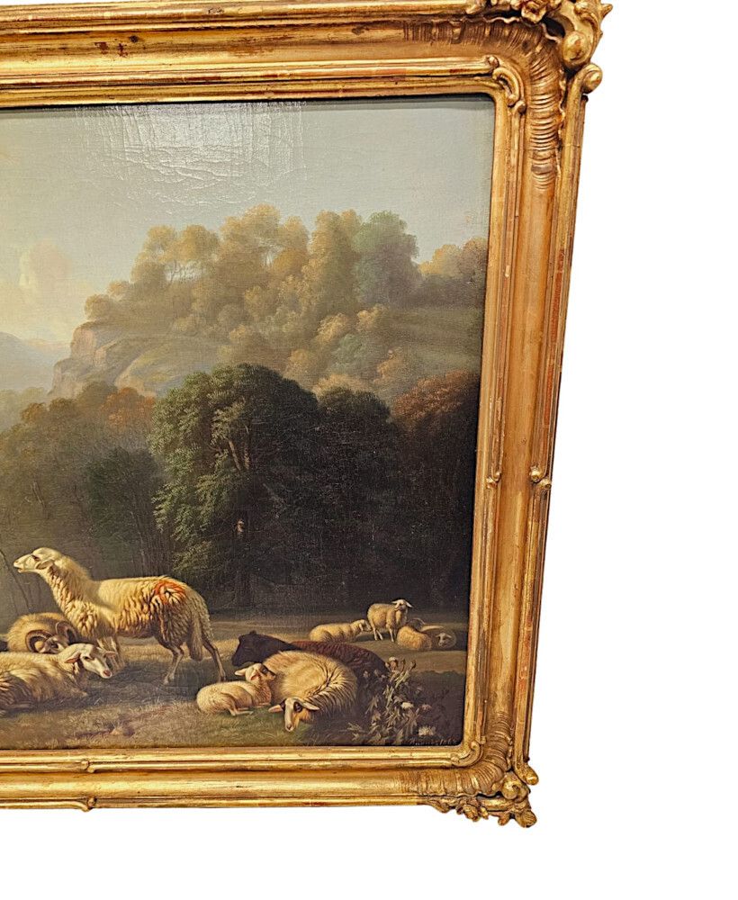 A Gorgeous 19th Century Oil On Canvas Painting photo for sale