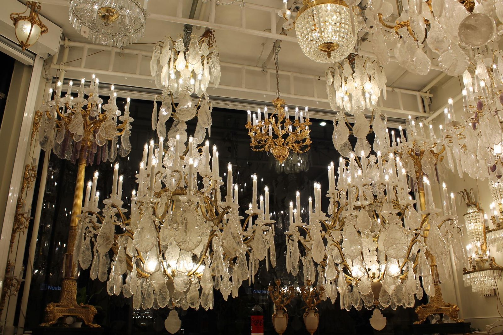 Unique Single   Imposing Rock Crystal Louis XV Style Cage Chandeliers H300cm W180cm photo vinterior
