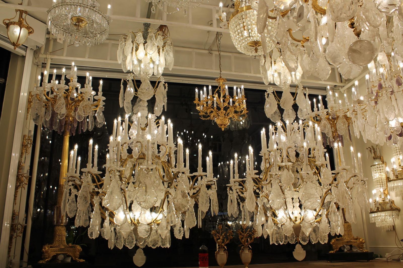 Unique Single   Imposing Rock Crystal Louis XV Style Cage Chandeliers H300cm W180cm photo buy