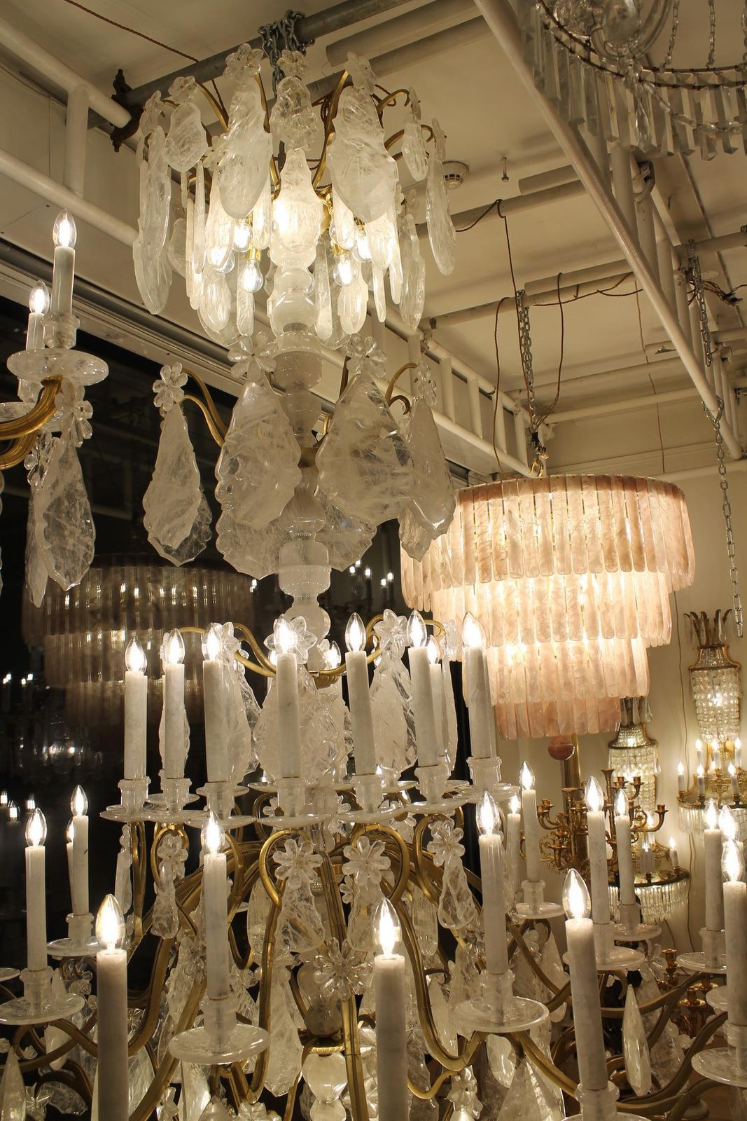 Lighting Unique Single   Imposing Rock Crystal Louis XV Style Cage Chandeliers H300cm W180cm photo