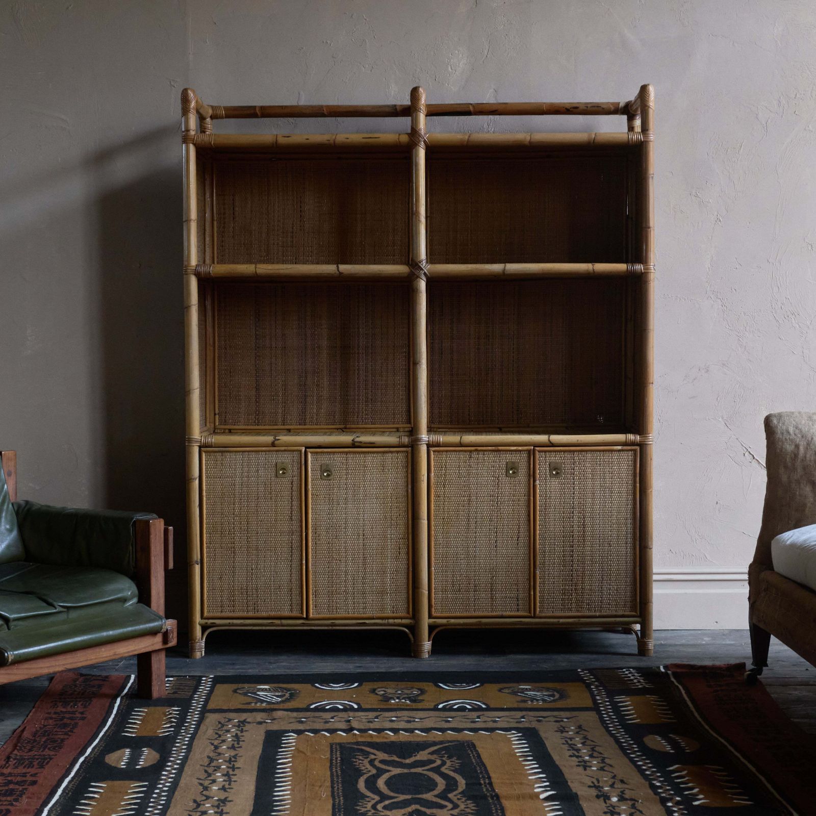 Bamboo Shelving Unit   Attributed To Dal Vera photo for sale