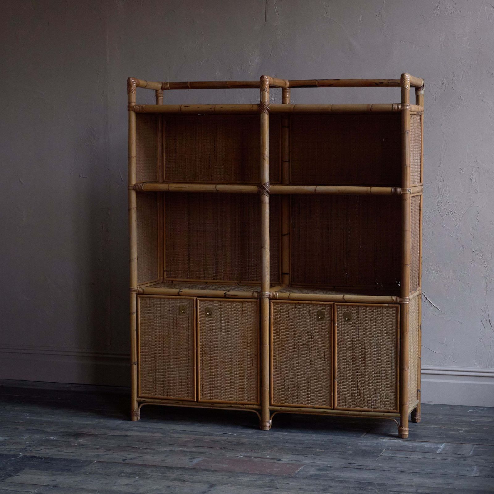 Bamboo Shelving Unit   Attributed To Dal Vera photo vintage