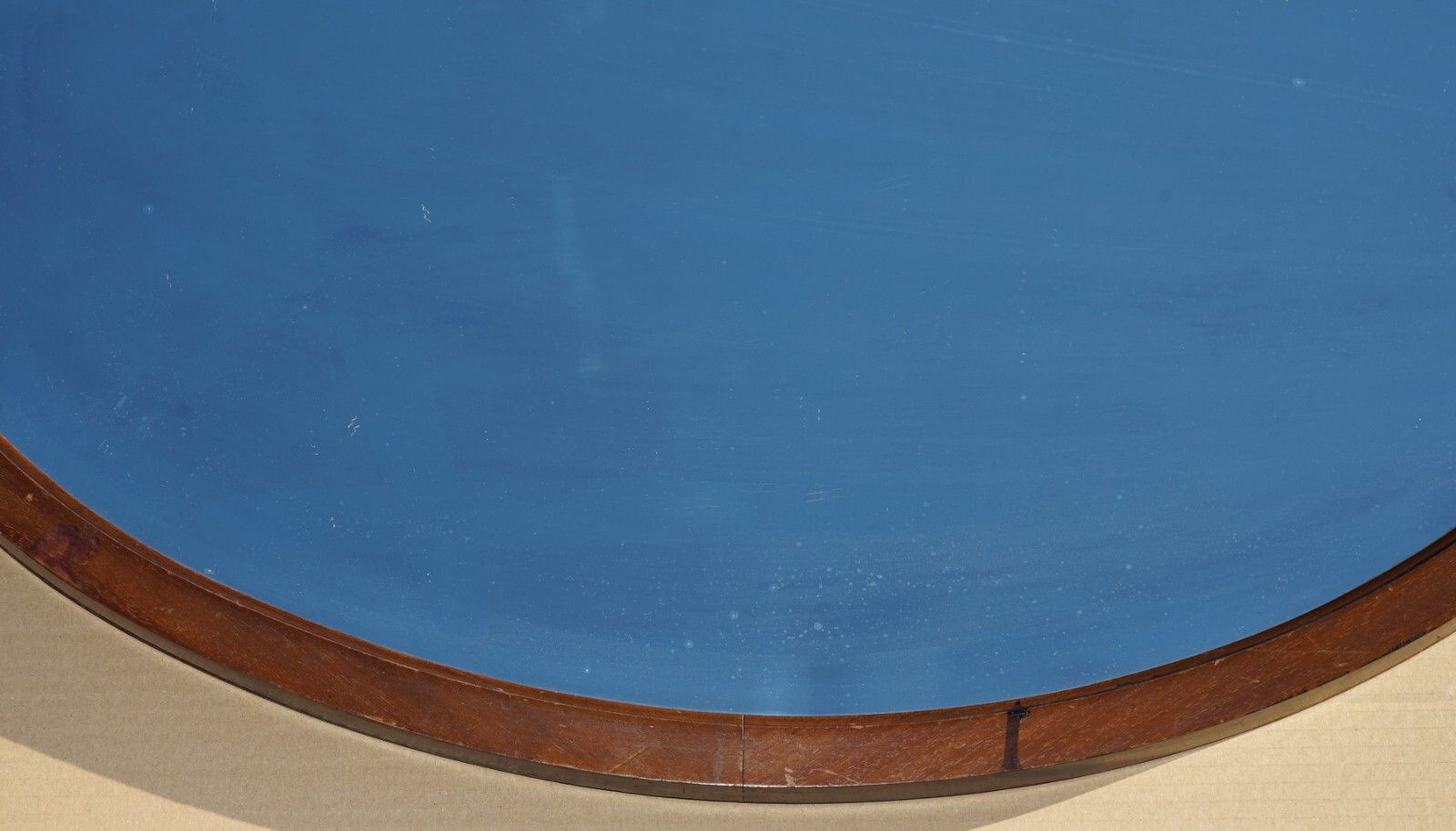 Sublime 1920's Art Deco Mercury Plate Venetian Mahogany Framed Oval Mirror photo for sale