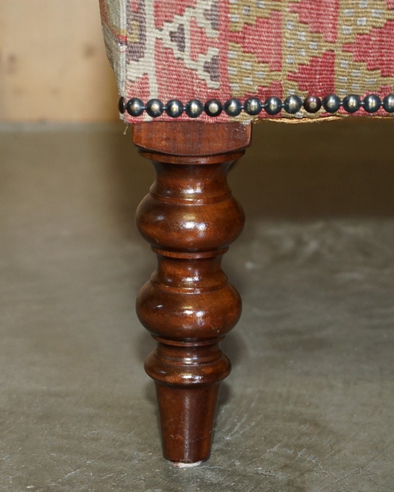 Original Vintage George Smith Kilim Upholstered Foorstool For 2 People To Share photo vintage