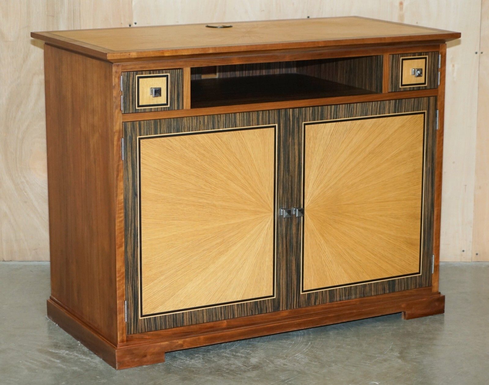 Pair Of David Linley Chelsea Satinwood Macassar Ebony Sideboard Tv Media Unit photo furniture