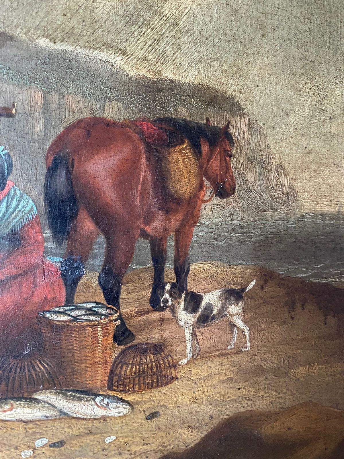 Early 19thc Oil Painting The Lobster Catchers photo buy