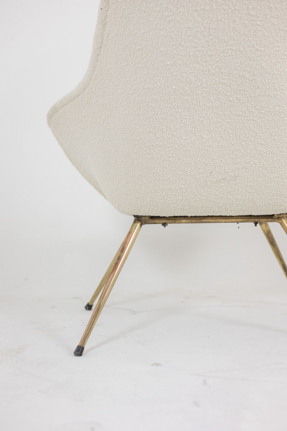 Pair Of Cocktail Armchairs In Golden Brass. 1960’s. photo vinterior