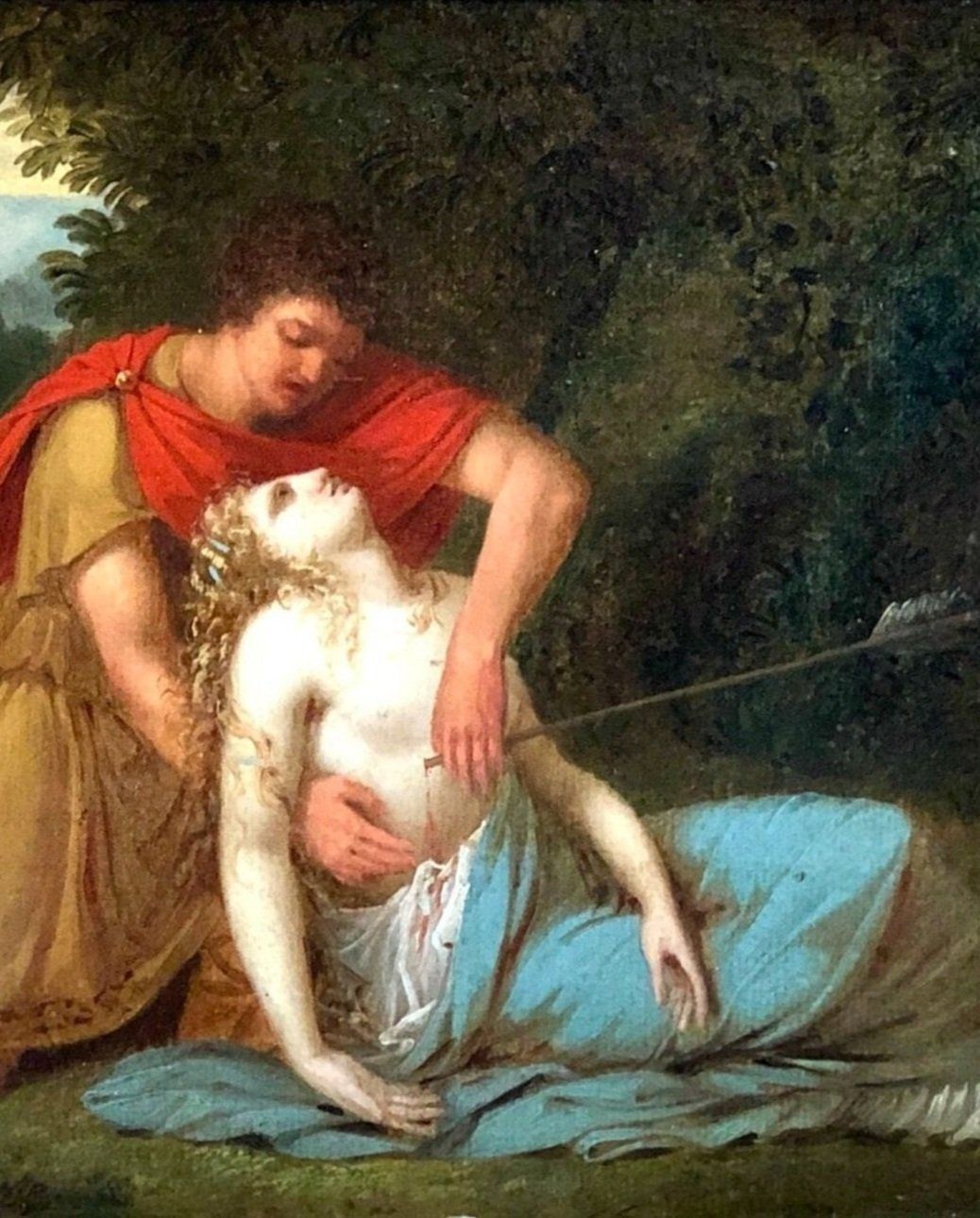 19th Century Oil Painting Attributed To Charles Meynier   Morte De Procris (The Death Of Procris) photo for sale