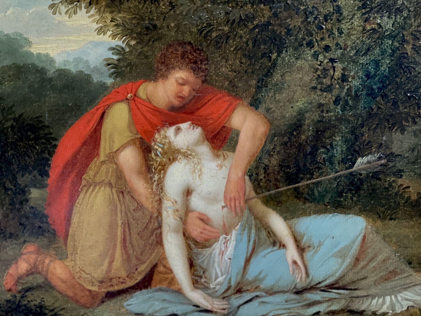 19th Century Oil Painting Attributed To Charles Meynier   Morte De Procris (The Death Of Procris) photo buy