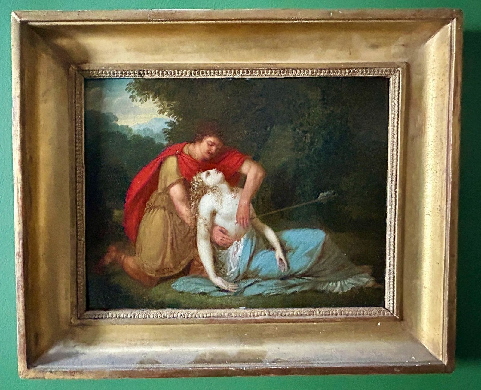 19th Century Oil Painting Attributed To Charles Meynier   Morte De Procris (The Death Of Procris) photo vintage