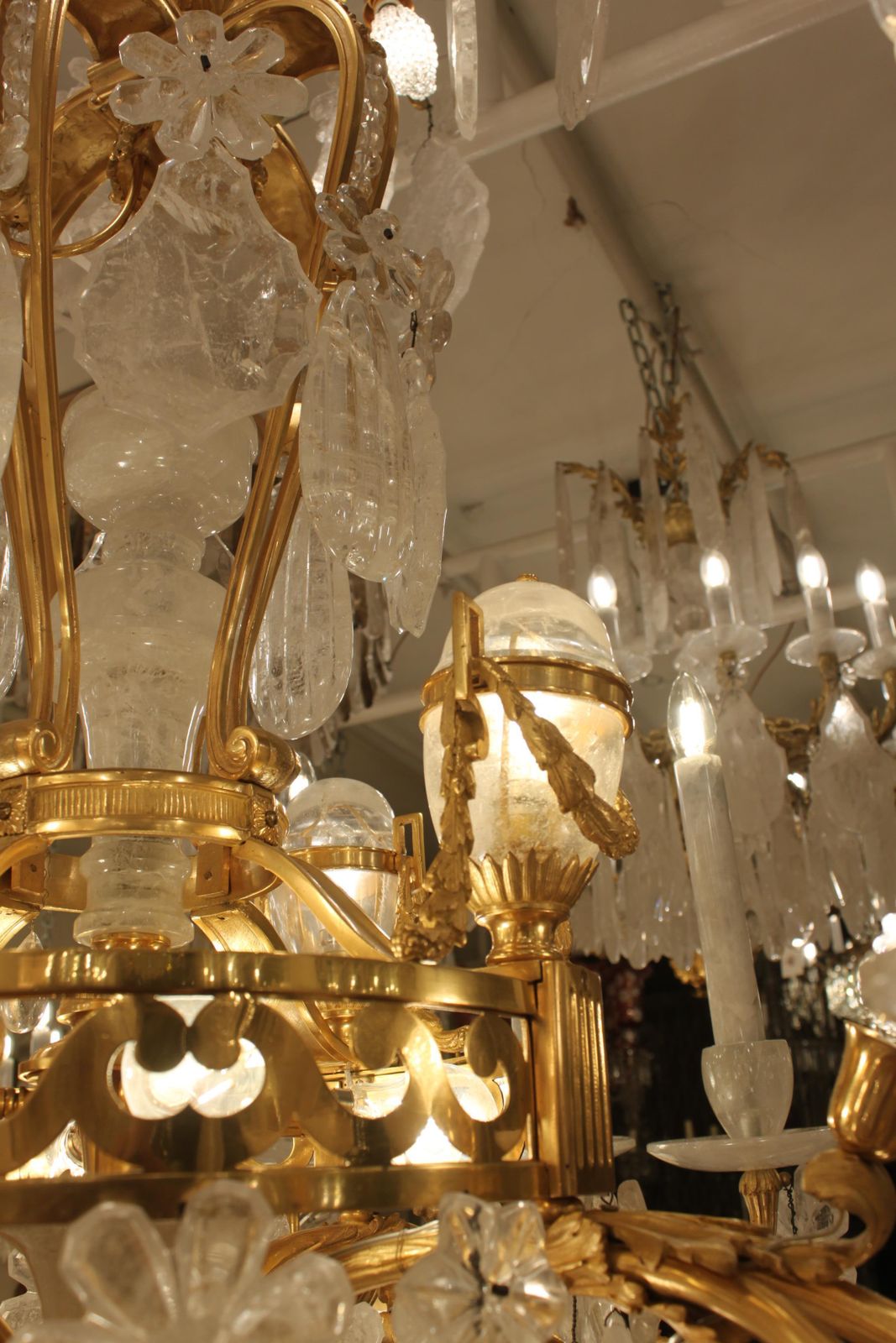 19th Century French Bronze And Rock Crystal Chandelier Candles 12 photo furniture