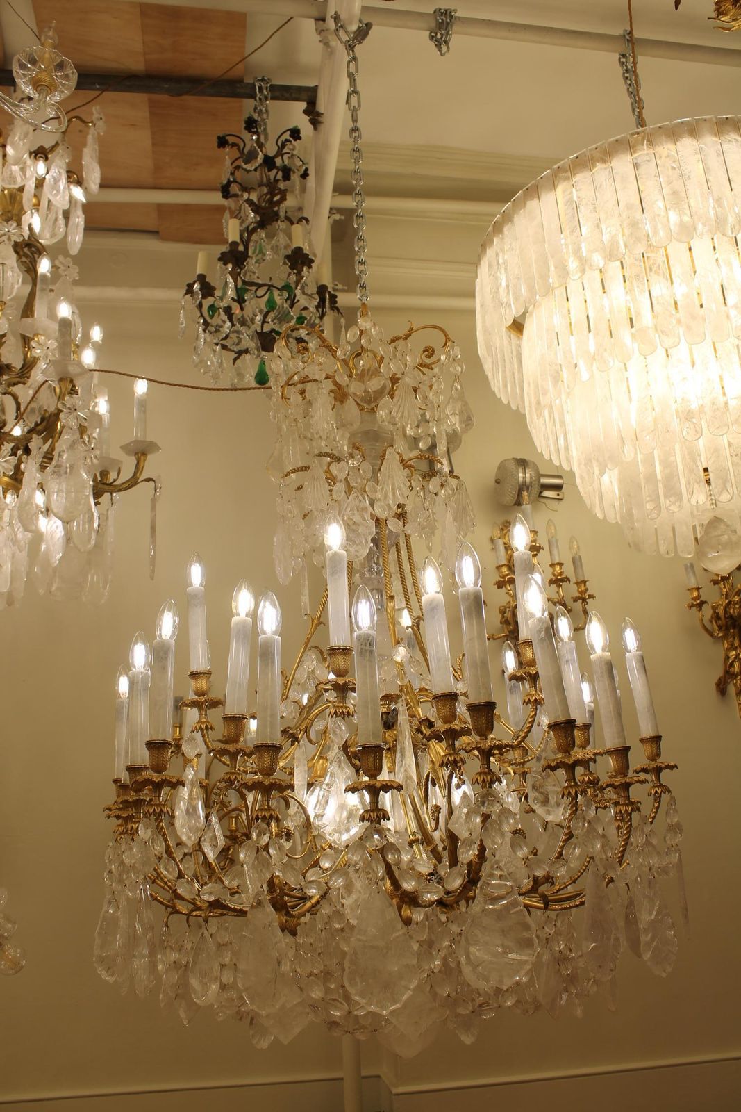 50000.0 Large Beautiful Bronze And Rock Crystal French Baccarat Chandelier With 36 Lights photo