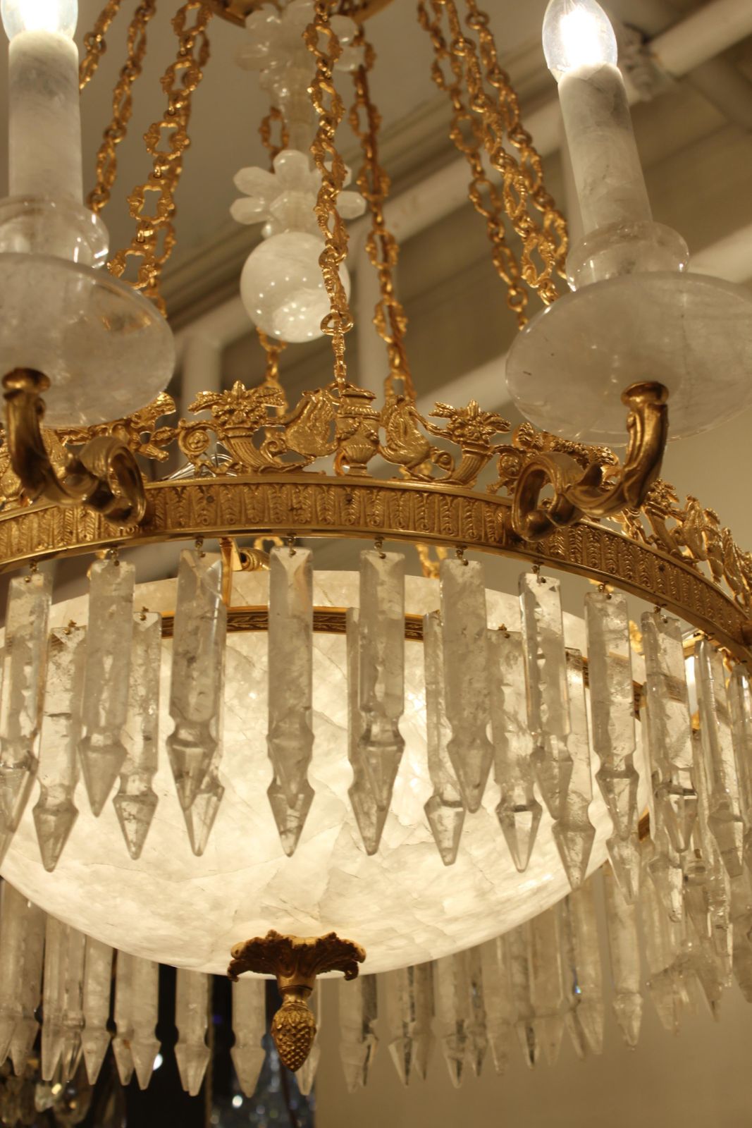 XIX Century Empire Round Rock Crystal Chandelier photo furniture