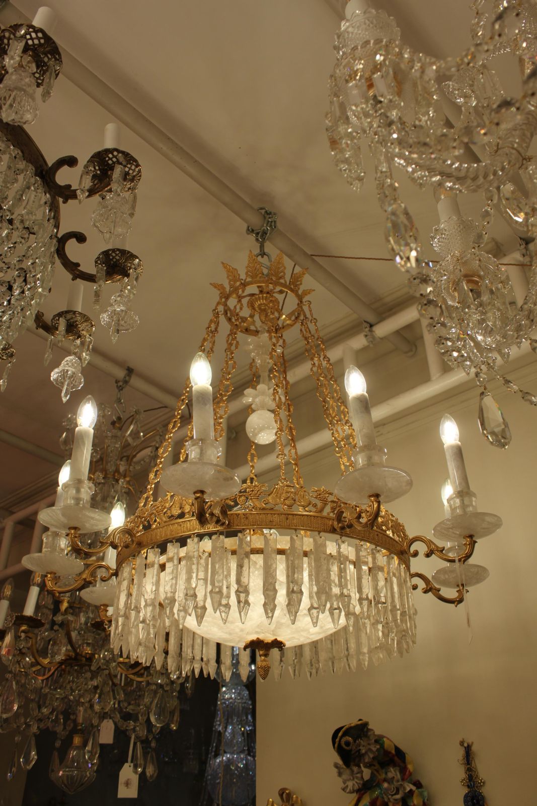 XIX Century Empire Round Rock Crystal Chandelier photo vinterior