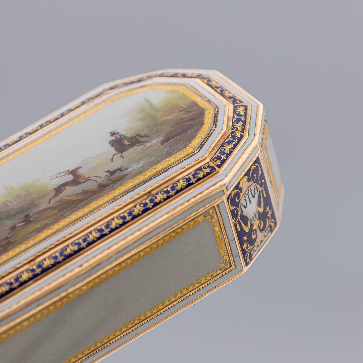 photo buy 18th Century German 18k Gold & Enamel Snuff Box, Freres Jordan, Hanau C.1790