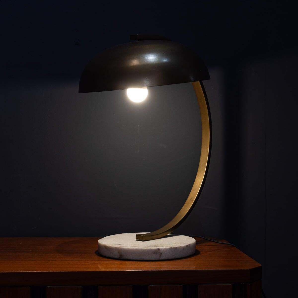 Vintage 20th Century Brass Christian Dell Style Table Lamp C.1970 photo for sale