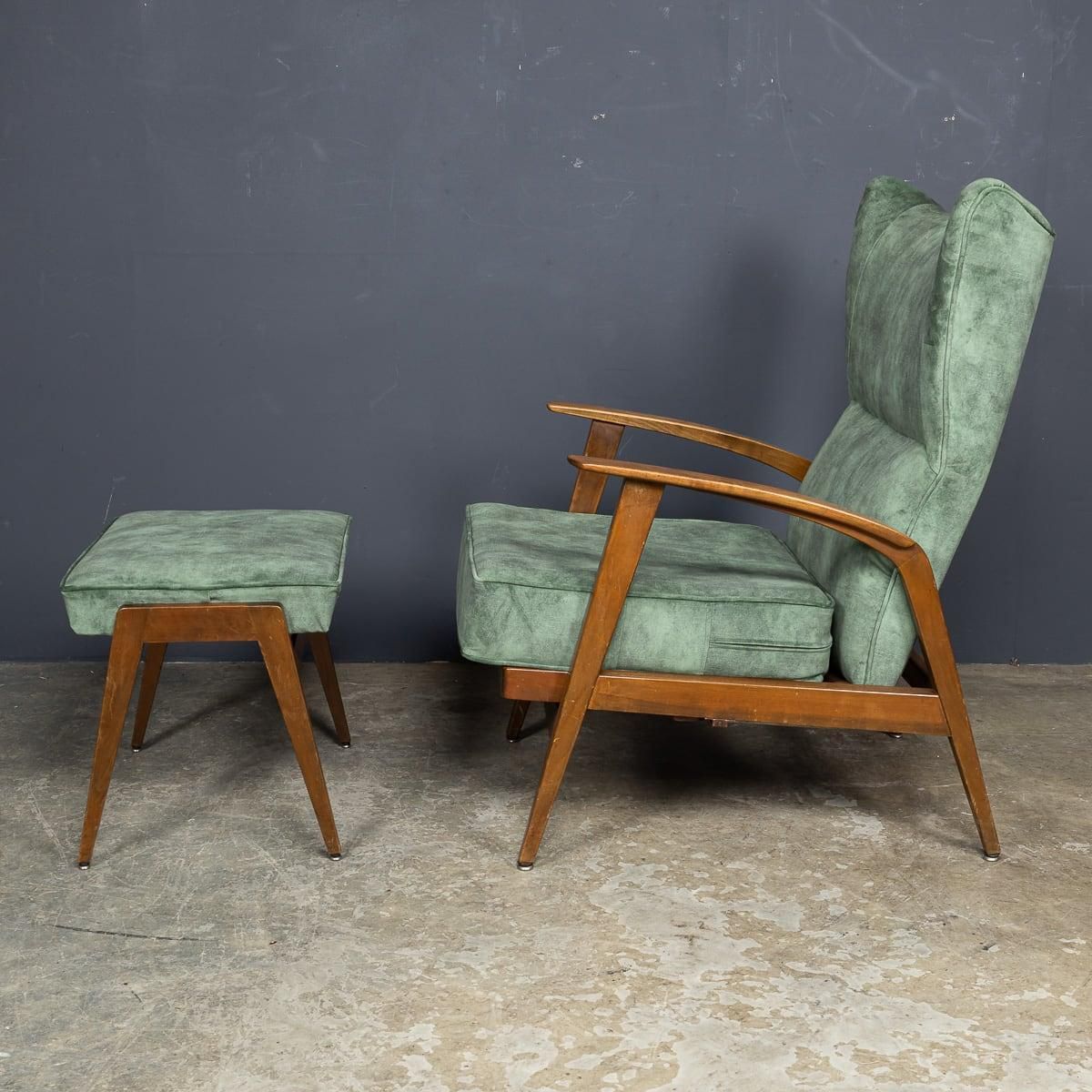 Mid 20th Century Knoll Antimott Recliner & Footstool C.1960 photo Furniture