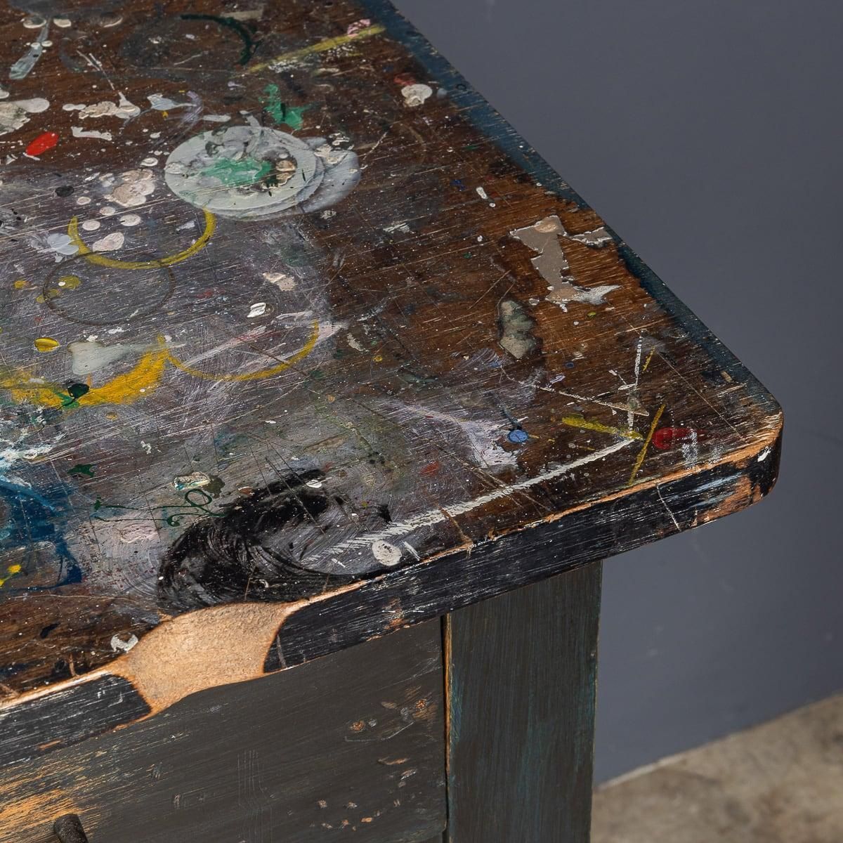 Furniture Vintage 20th Century Paint Splashed Art Department Table C.1960 photo
