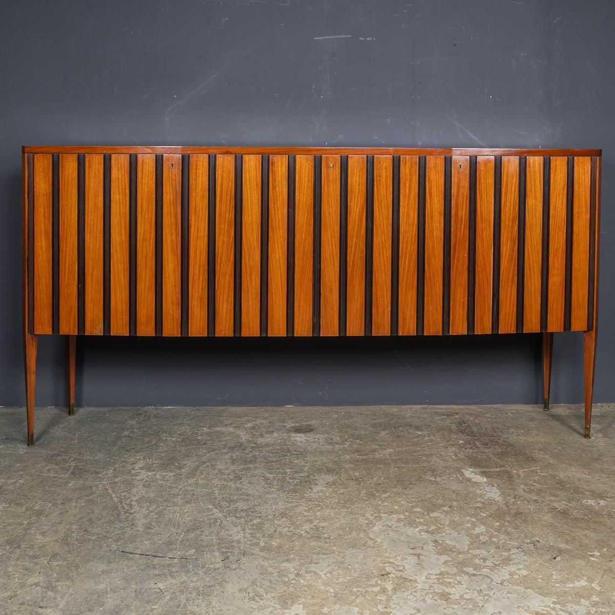 Mid 20th Century Italian Striped Wooden Buffet By Paolo Buffa C.1950 photo Furniture