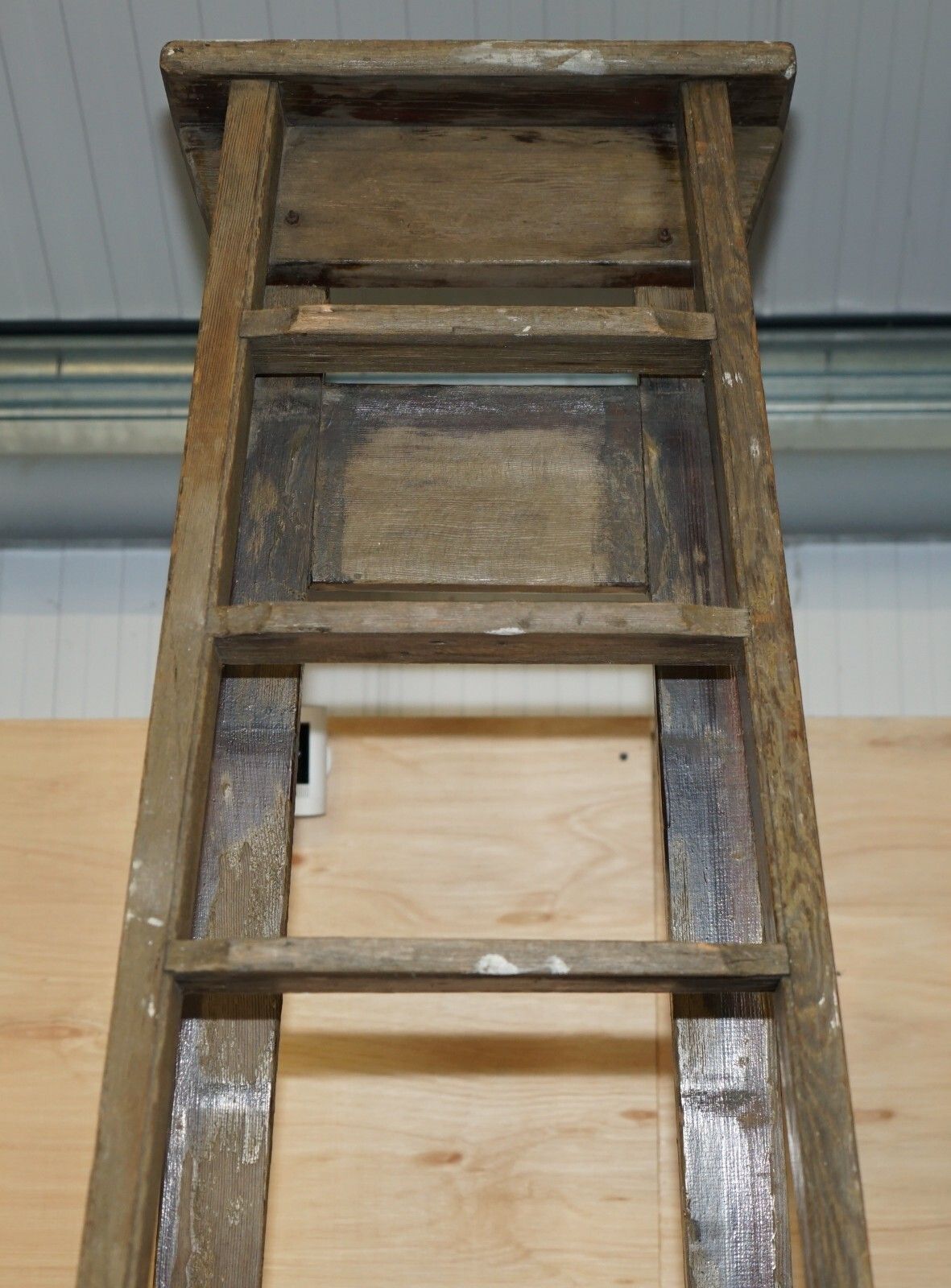 1450.0 Huge 3+ Meter Tall Doe Ts73 Stamped Fruit Pickers Painters Antique 1880 Ladder photo