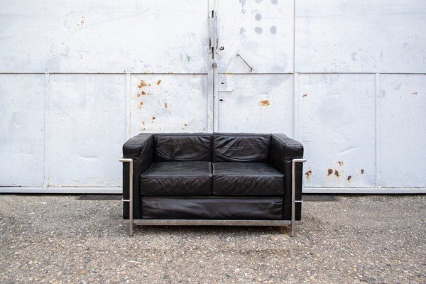 Vintage Lc 2 In Black Leather By Le Corbusier For Alivar, 1980s photo furniture