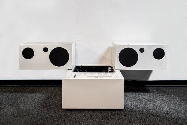 Radiogram Rr 130 Totem Chipboard In Plastic Laminate By Mario Bellini For Brionvega, Italy, 1970s