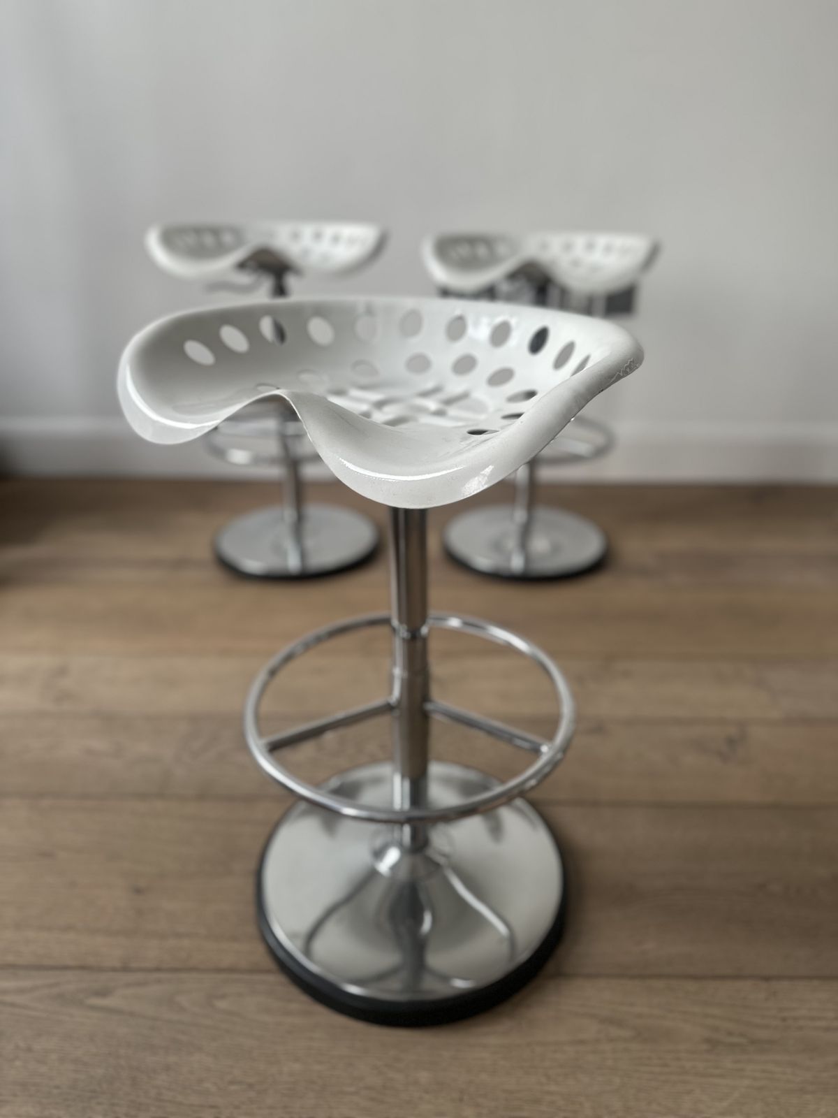 Set Of 3 Vintage Adjustable Tractor Bar Stools By étienne Fermigier For Mirima 1970s photo Furniture