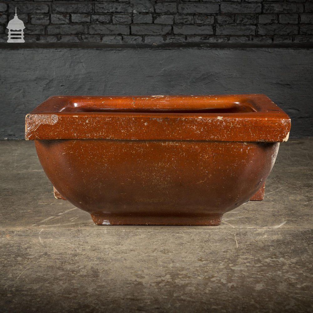 Large Victorian Salt Glaze Orange Peel Ceramic Trough Sink By Oats & Green Ltd Halifax