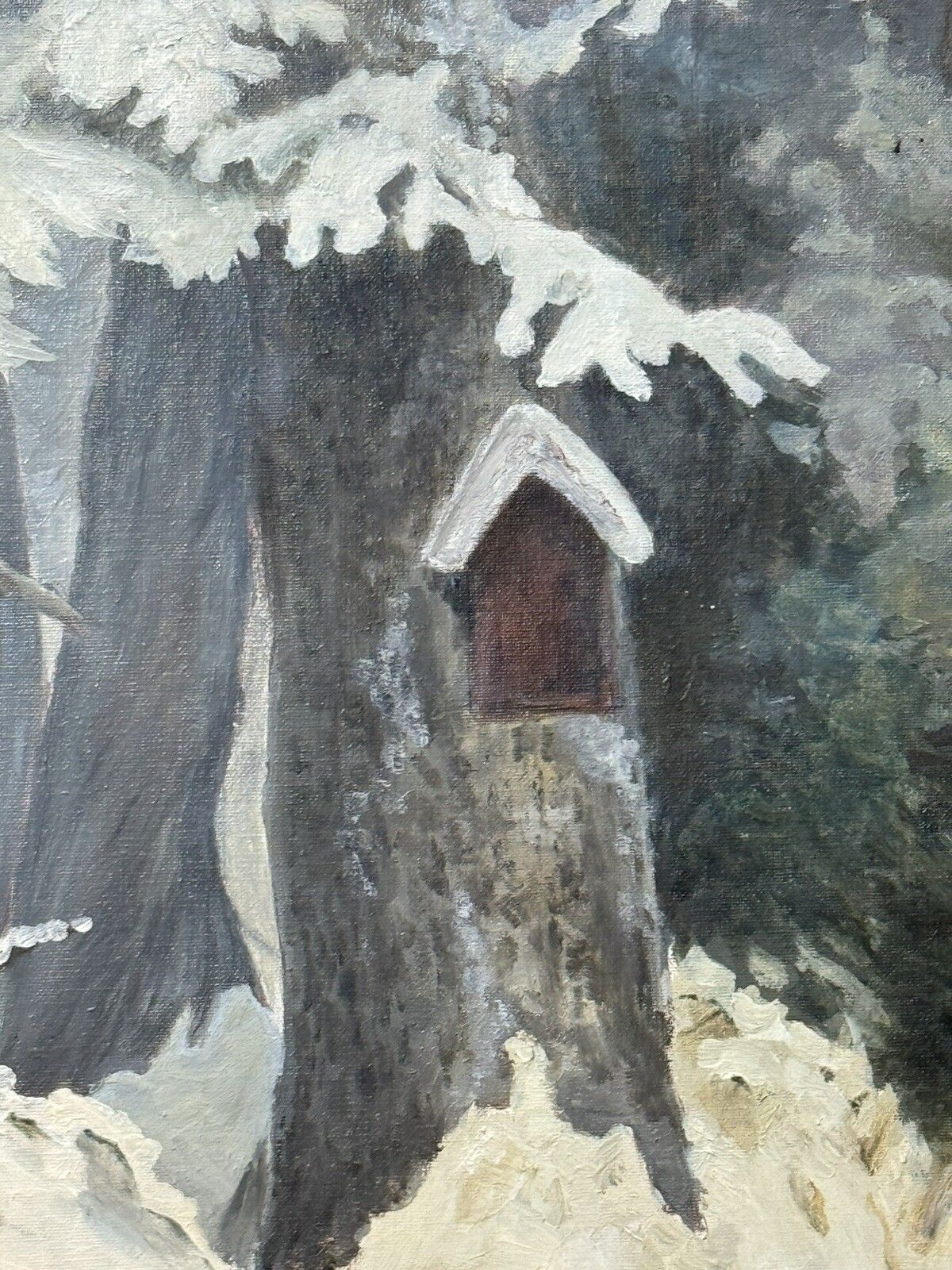 Mid 20th Century 'The Spooking Of The Doe' Winter Scene By Artist J M Wood photo vintage