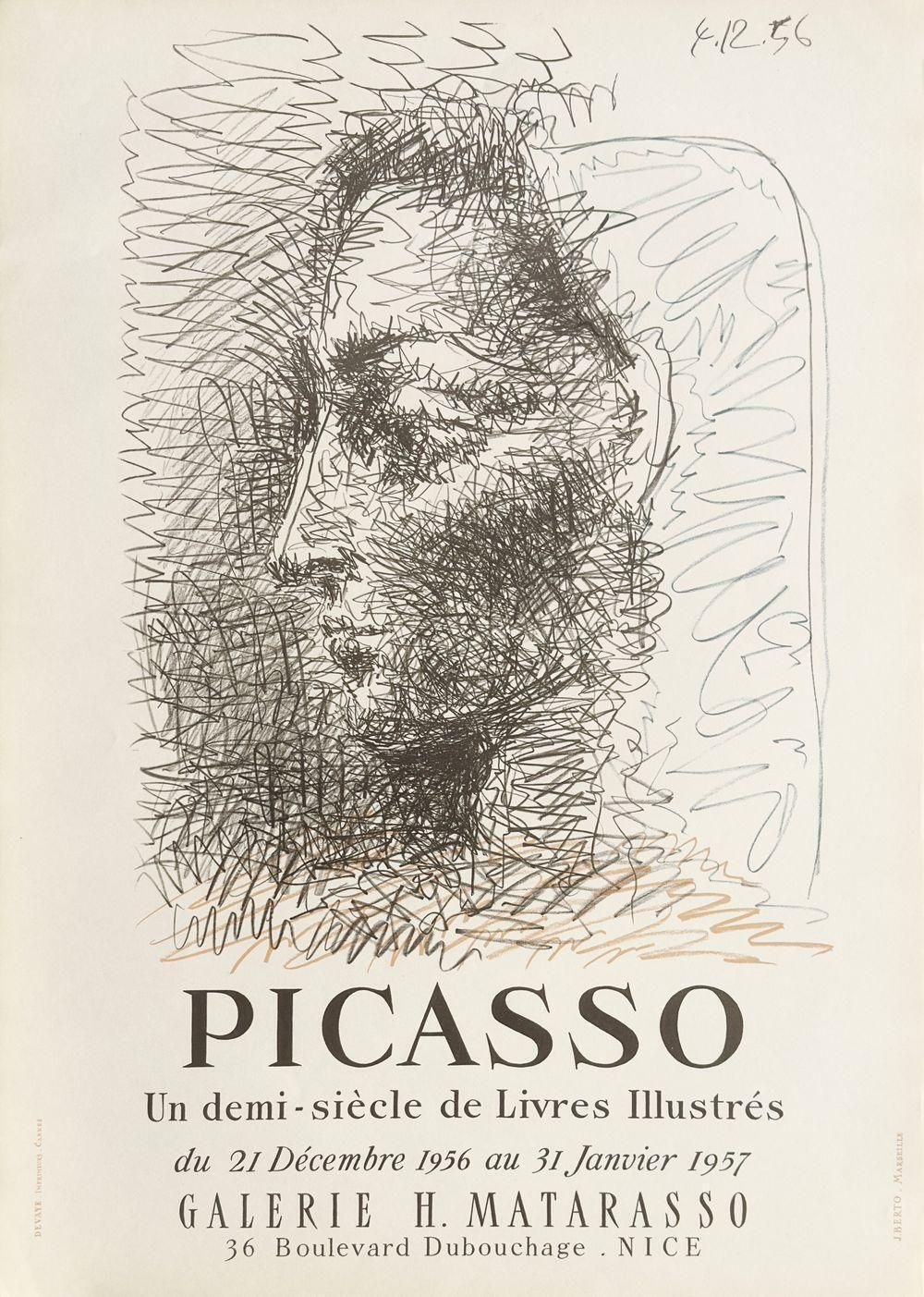 1958 Pablo Picasso Matarasso Gallery Exhibition Poster photo furniture
