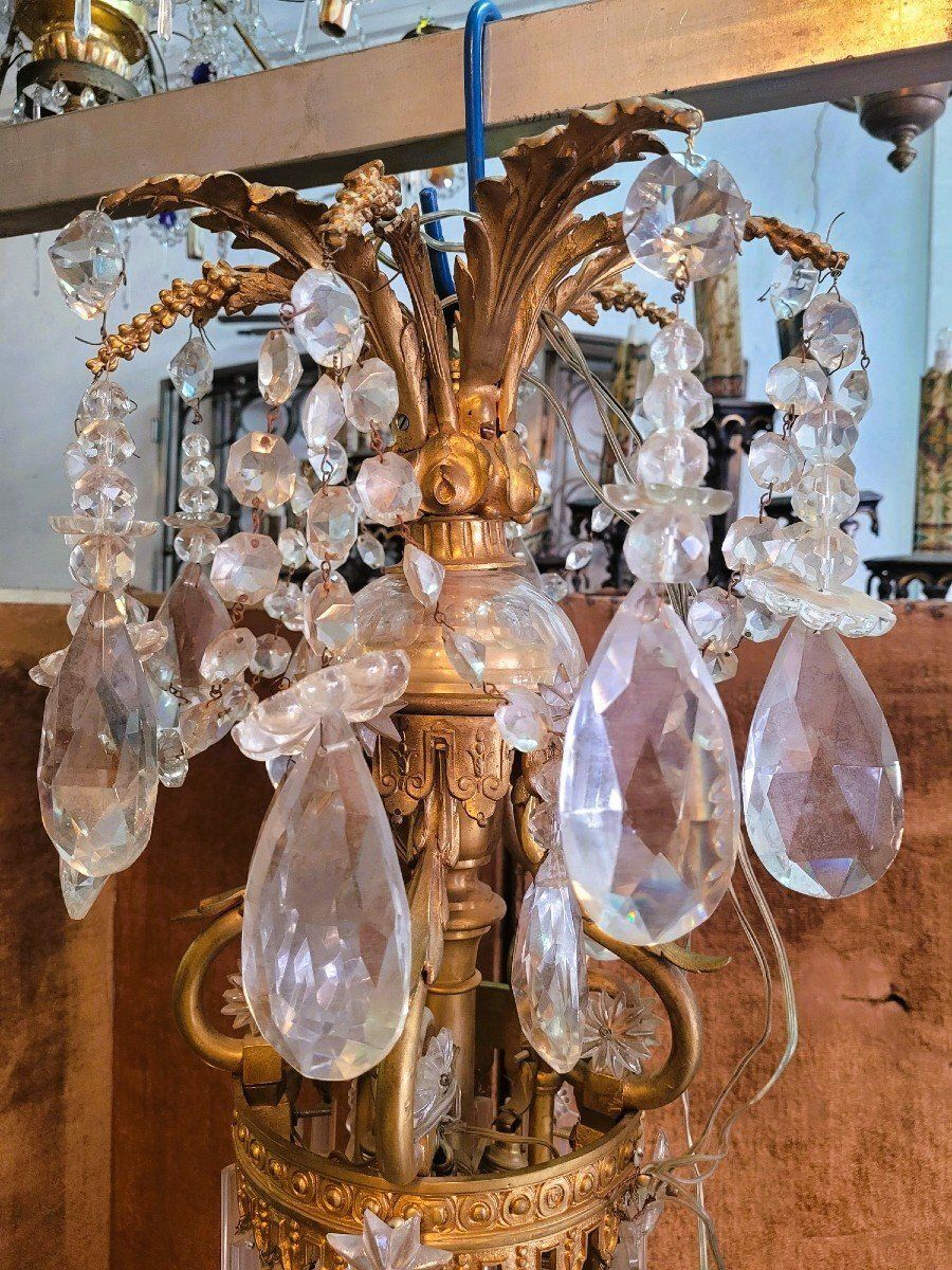 Large Chandelier In Gilt Bronze And Crystal, Napoleon III, Early 20th Century photo furniture
