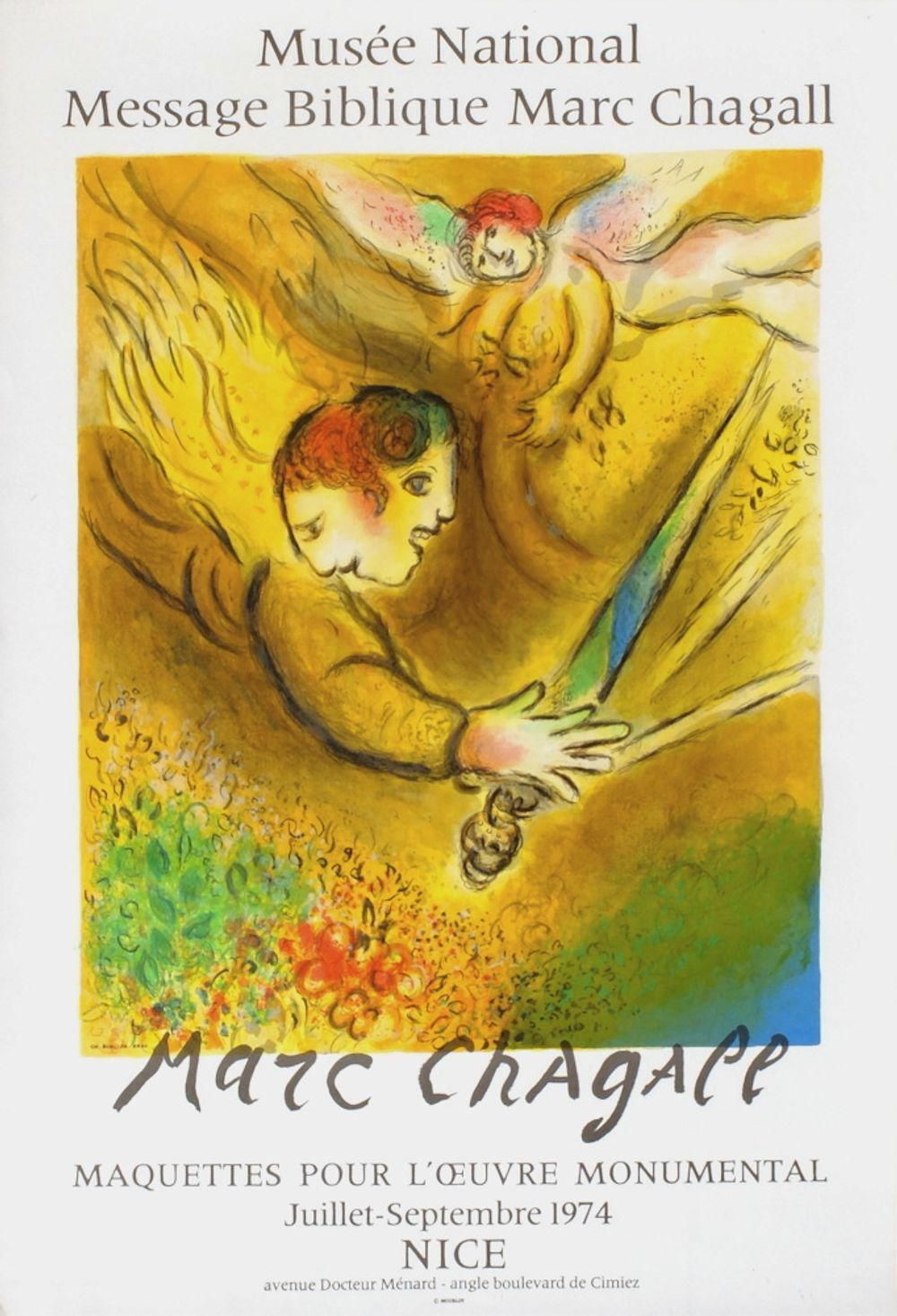 1974 Marc Chagall Musée National Message Biblique Poster photo furniture