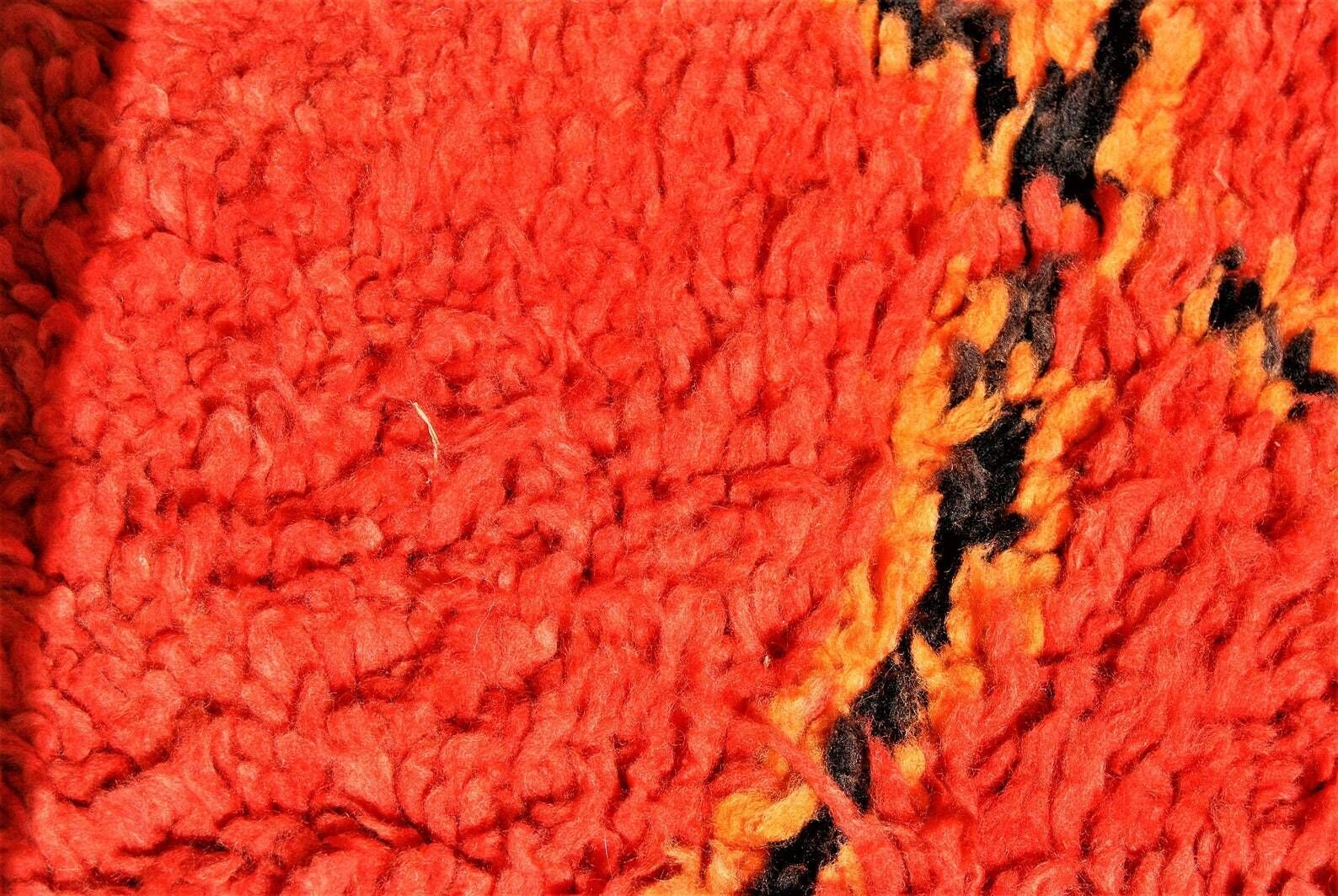 Red Moroccan Rug   Handmade Carpet   Small Carpet  5' 5" X 4' 7" (170 * 144 Cm) photo furniture