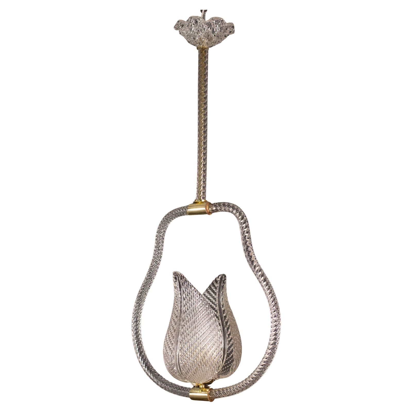 Trasparent Jewel Murano Glass Chandelier By Barovier E Toso, 1950s