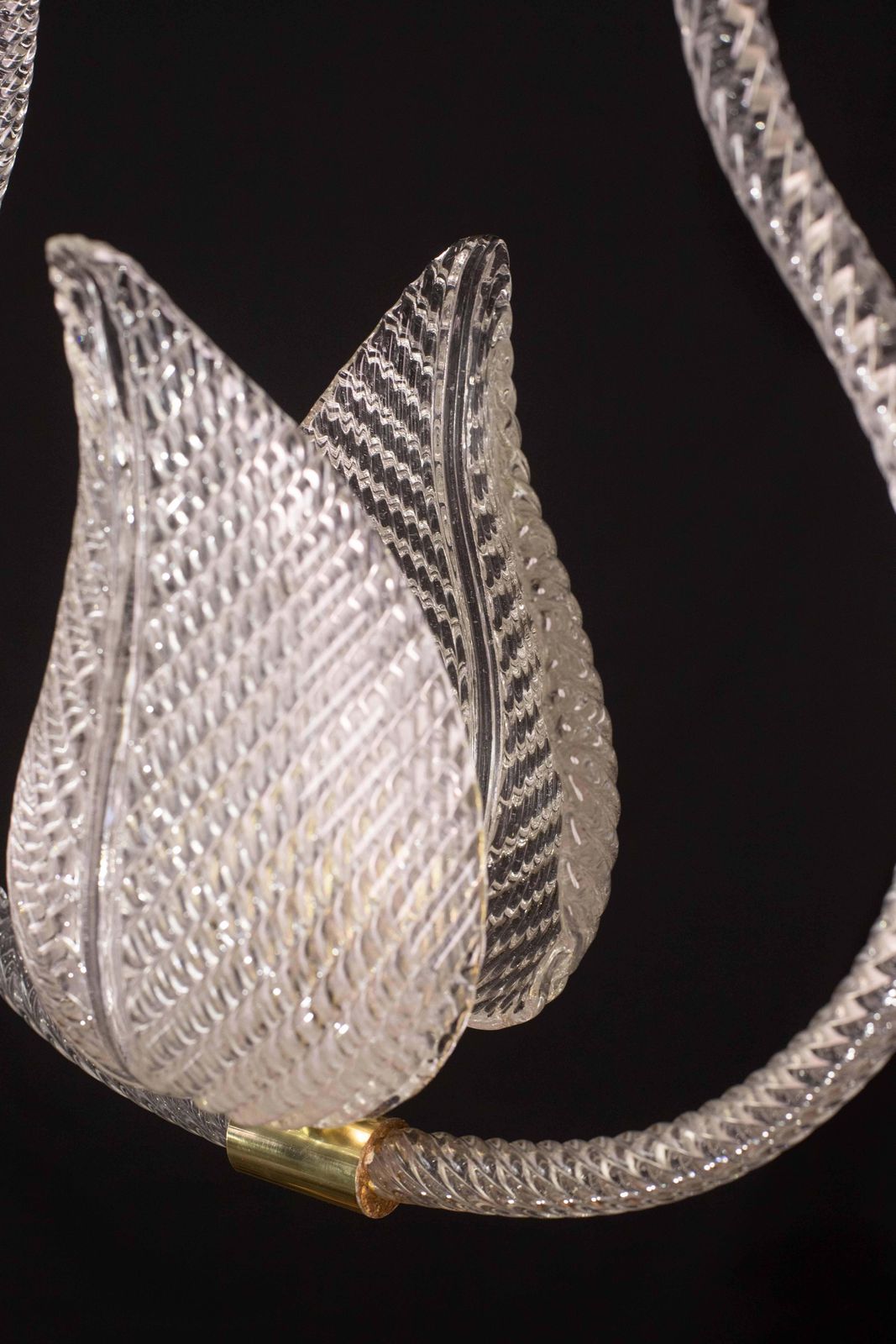 photo for sale Trasparent Jewel Murano Glass Chandelier By Barovier E Toso, 1950s