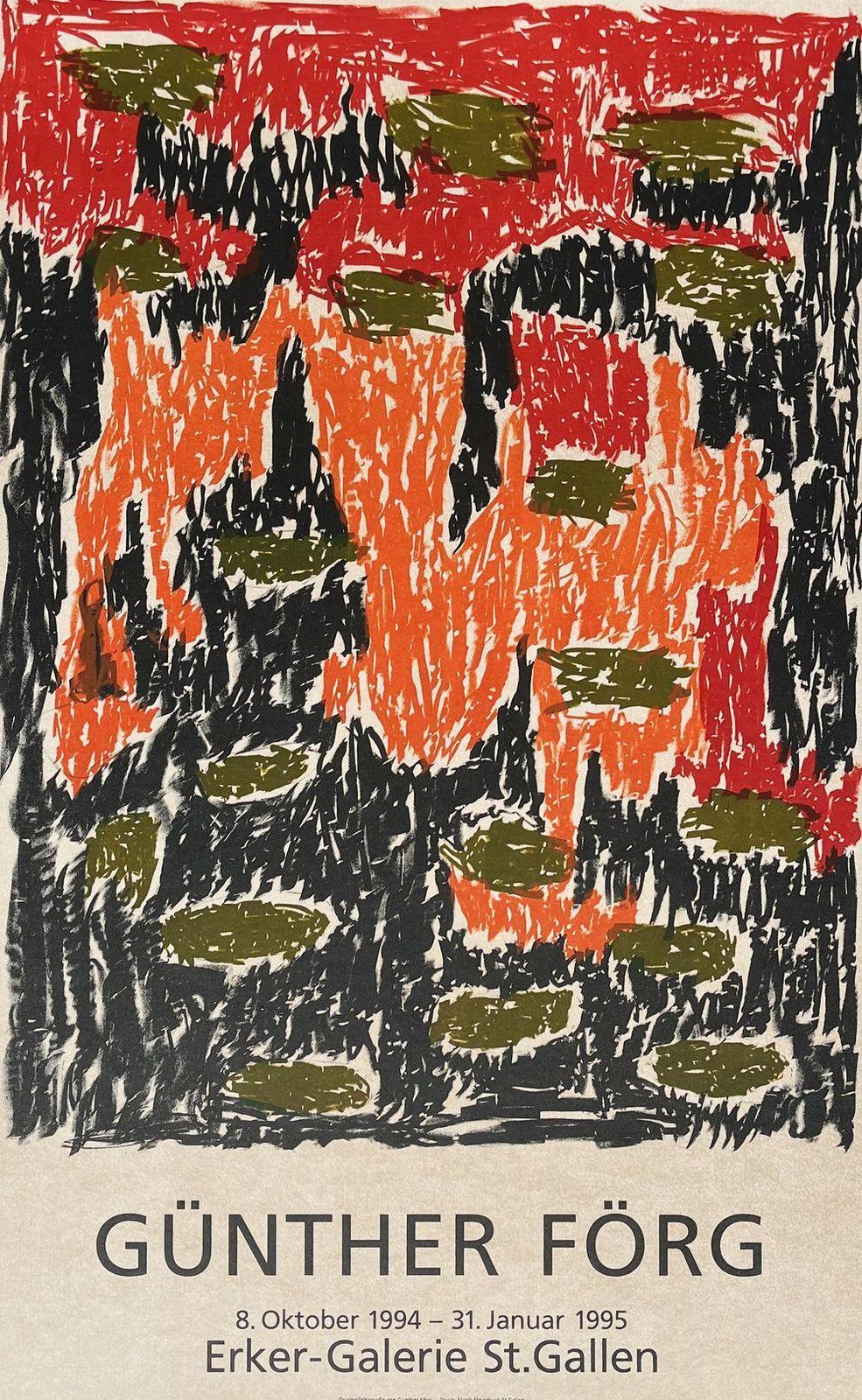 1994 Günther Förg Erker Gallery Lithograph Poster photo furniture