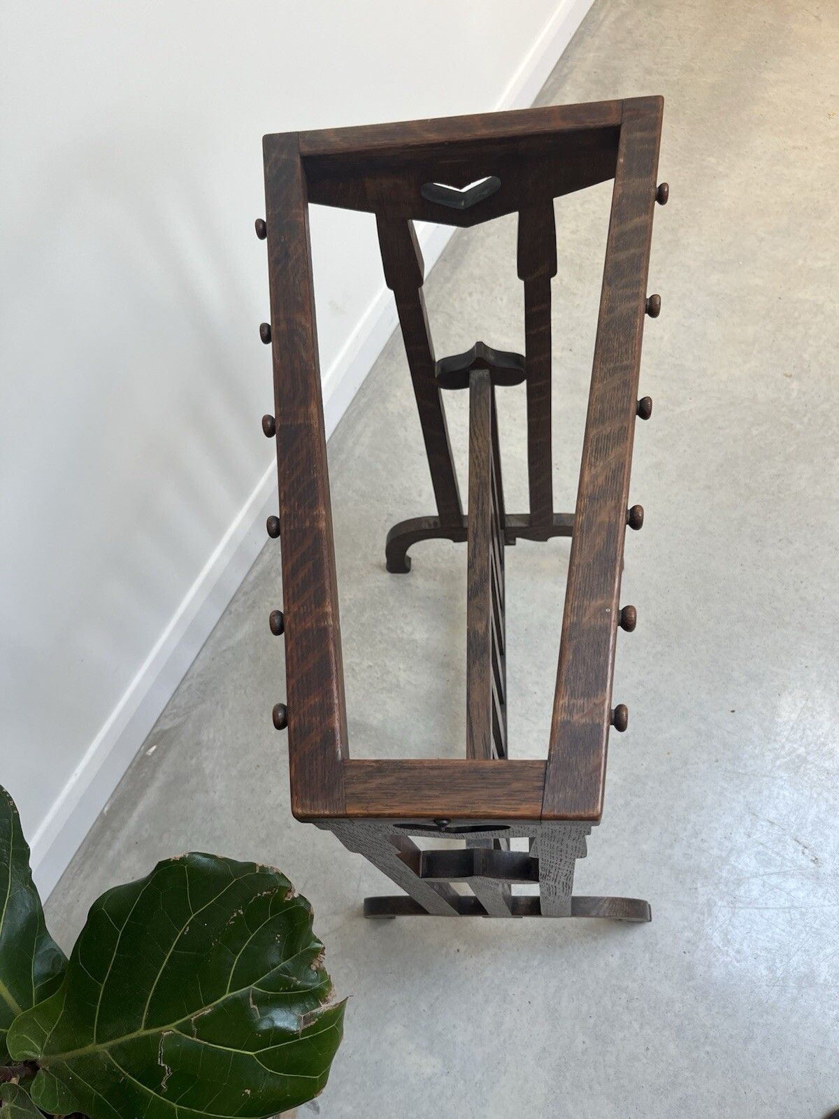 Asymmetric Arts & Crafts Oak Towel Rail photo for sale