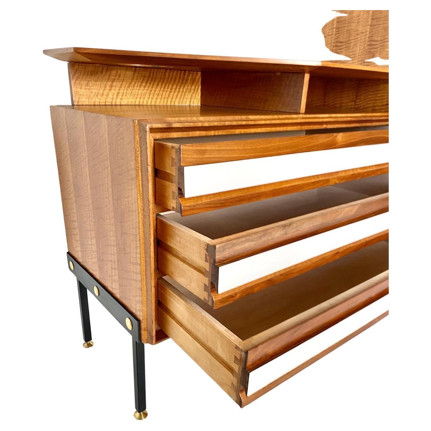 Midcentury Modern Sideboard With Drawers In The Style Of Gio Ponti, Consorzio Esposizione Mobili Cantu, Italy 1960 photo Furniture