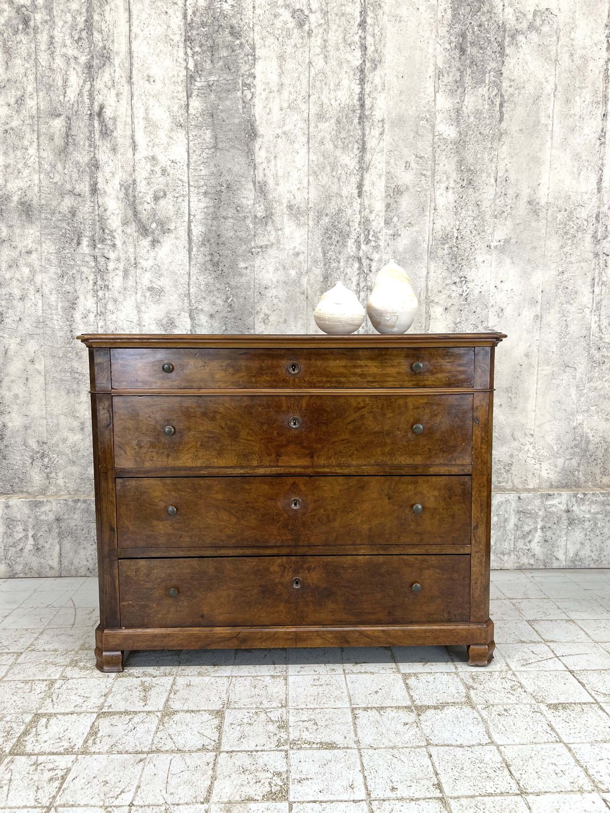 Vintage French 4 Drawer Chest Of Drawers photo for sale