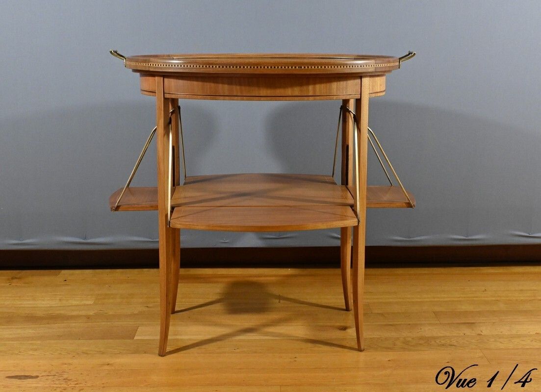 910.0 Blond Mahogany Tea Table, Art Deco   1920 photo